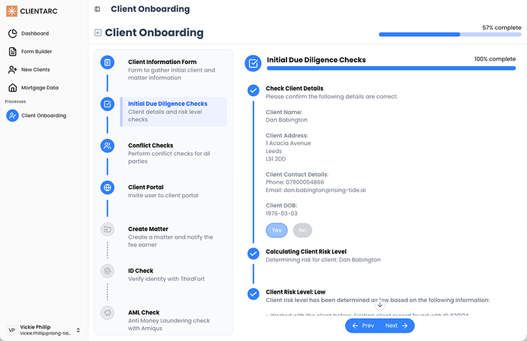 ClientArc - Onboarding step 2