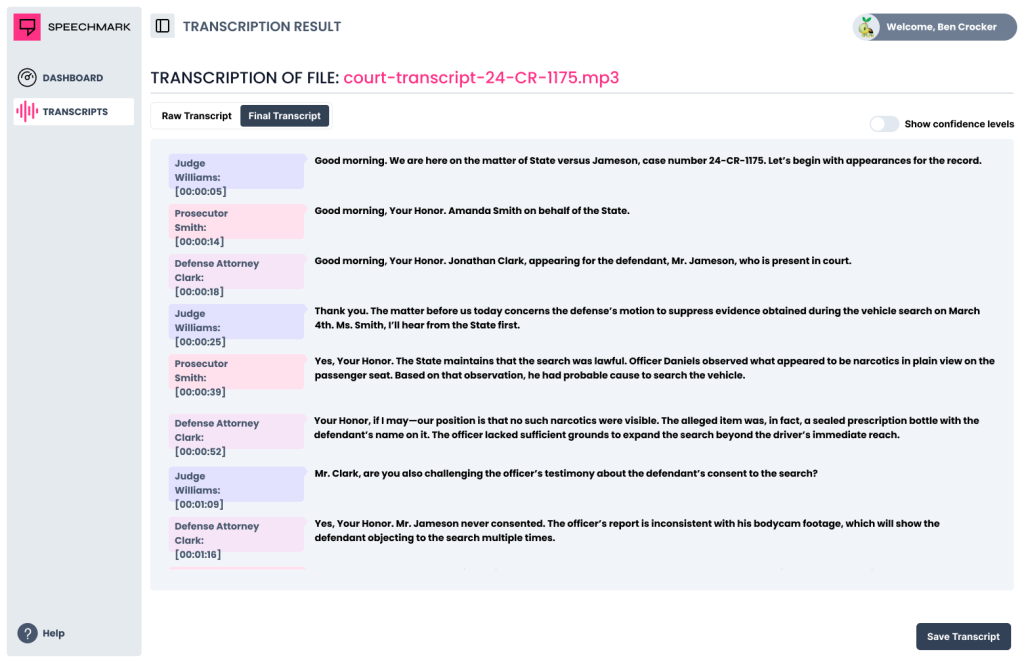 SpeechMark Transcript